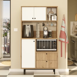 Hanah Home Armario Multiusos RE3-SW Roble y Blanco